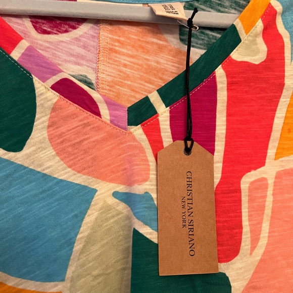 NWT! Christian Siriano Women’s 100% Linen Colorful Size 1xl Bright Hilow Blouse - Picture 4 of 14